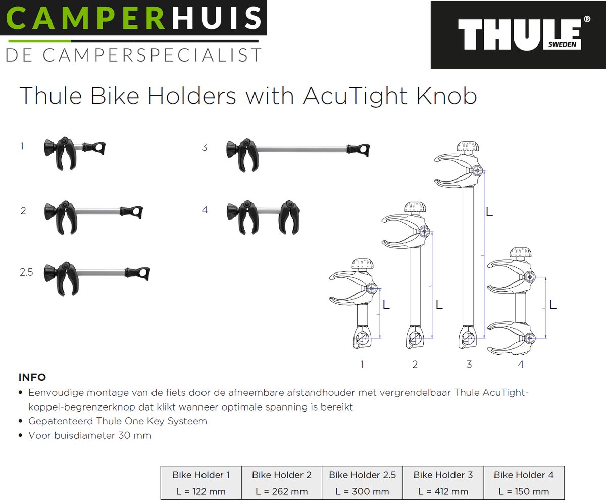 Thule Bike Holder 3 Zwart Afsluitbaar