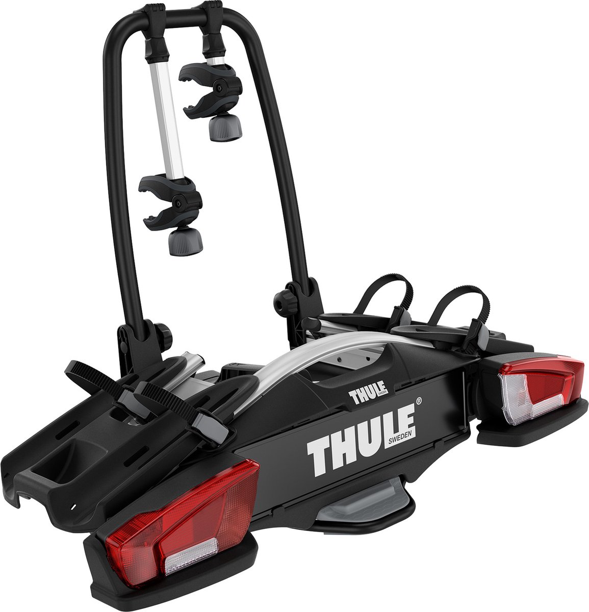 De Thule VeloCompact 2 Fietsendrager 13-pin Black/Aluminum in één oogopslag