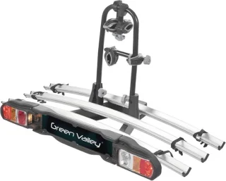 Stevige trekhaakdrager voor 3 fietsen — belastbaar en compact op te bergen