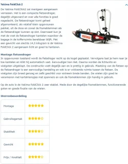 Yakima Foldclick 2 Fietsendrager voor 2 Fietsen