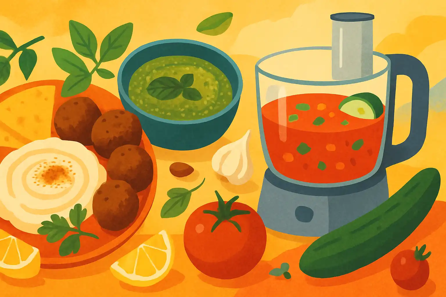 Mediterrane zomer op je bord: mezze, pesto en gazpacho in een flits uit je foodprocessor