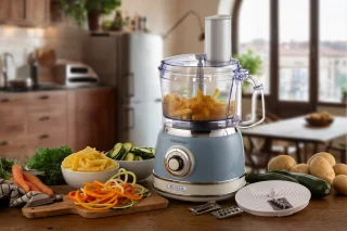 Ariete 1781/05 - Vintage food processor- 1000W - 2L inhoud - 2 snelheden - Blauw
