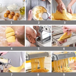 Professionele Pastamachine – RVS – Handmatig – Met Instelbare Dikte