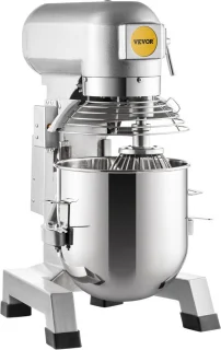 Keukenmachine, Commerciële Kneedmachine met 15Qt RVS Kom, 850W Zware Elektrische Keukenrobot met 3 Snelheden 113/184/341RPM, Deeghaak Klopklopper Inbegrepen, Staande Mixer voor Bakkerij Pizzeria