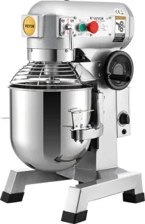 Keukenmachine, Commerciële Kneedmachine met 15Qt RVS Kom, 850W Zware Elektrische Keukenrobot met 3 Snelheden 113/184/341RPM, Deeghaak Klopklopper Inbegrepen, Staande Mixer voor Bakkerij Pizzeria