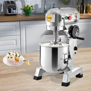 Keukenmachine, Commerciële Kneedmachine met 15Qt RVS Kom, 850W Zware Elektrische Keukenrobot met 3 Snelheden 113/184/341RPM, Deeghaak Klopklopper Inbegrepen, Staande Mixer voor Bakkerij Pizzeria