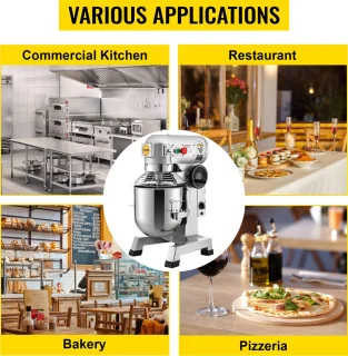 Keukenmachine, Commerciële Kneedmachine met 15Qt RVS Kom, 850W Zware Elektrische Keukenrobot met 3 Snelheden 113/184/341RPM, Deeghaak Klopklopper Inbegrepen, Staande Mixer voor Bakkerij Pizzeria