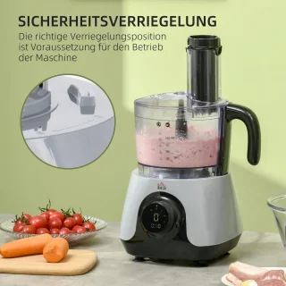 7-in-1 Keukenmachine - Multifunctionele Mixer met 1,25L Mengkom, 3 Snelheden en Veiligheidsfuncties