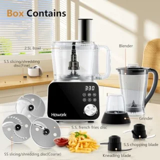 Voedselprocessor 1500 W - Grote Capaciteit - Multifunctioneel voor Snijden, Malen, Smoothies en Deeg