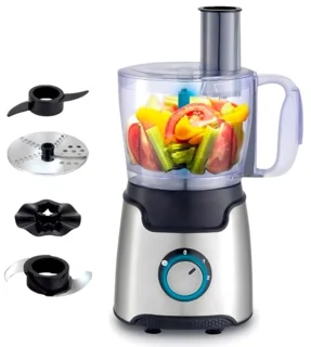 Multifunctionele keukenmachine 1,25L - 750W met 7 functies – handmatig snijden, hakken, raspen, kneden en meer