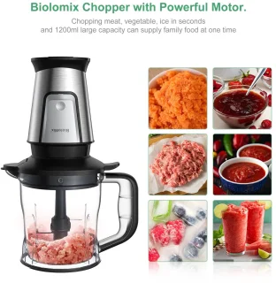 Multifunctionele Keukenmachine 3-in-1 – 700W – Blender, Hakmolen & Snijmachine – Sapcentrifuge & Slow Juicer – Compact Ontwerp – Zilver - TELEO