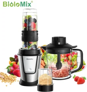 Multifunctionele Keukenmachine 3-in-1 – 700W – Blender, Hakmolen & Snijmachine – Sapcentrifuge & Slow Juicer – Compact Ontwerp – Zilver - TELEO