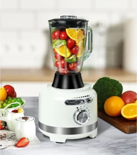 10-In-1 Elektrische Keukenmachine 1000 W Met Glazen Mixer Van 1 5 L En Kom Van 3 Liter Voor Snijden Hakken Raspen Mixen Pureren En Deeg 6 Voorinstellingen Voor Thuisgebruik Wit
