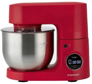 SILVERCREST® Keukenmachine 600 W - Foodprocessor - Inhoud mengkom: 5 L - Om te roeren, te kloppen en te kneden - Rood