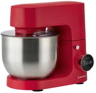 SILVERCREST® Keukenmachine 600 W - Foodprocessor - Inhoud mengkom: 5 L - Om te roeren, te kloppen en te kneden - Rood