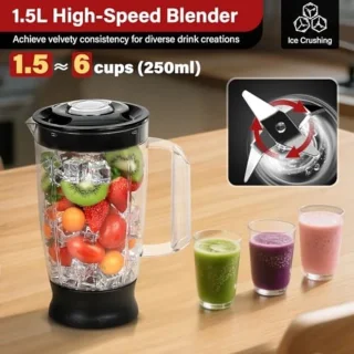 Multifunctionele Keukenmachine 1100W met 3,2L Mengkom, Blender, Hakmolen, Deegkneden, Citruspers en Garde - Zilver
