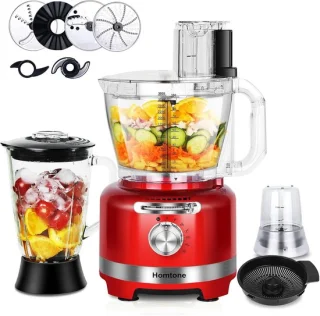 10-in-1 elektrische keukenmachine - 1000 W - 1,5 l glazen mixer - 3 l kom