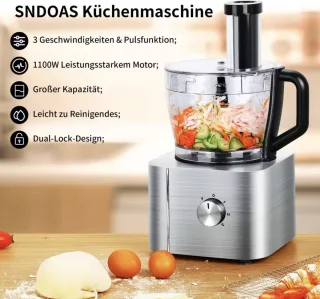 Alles in 1 Keukenmachine 1100W Zilver