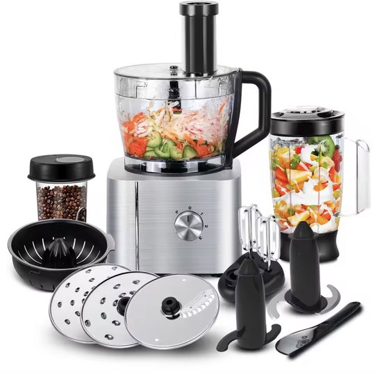 Alles in 1 Keukenmachine 1100W Zilver review