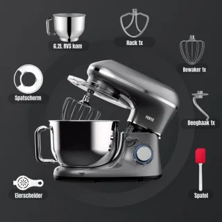 Wat vinden we goed aan de Aurixi® Mixer met Mengkom Keukenmachine Antraciet