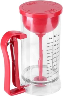 Beslagmixerdispenser 1200 ml transparant rood