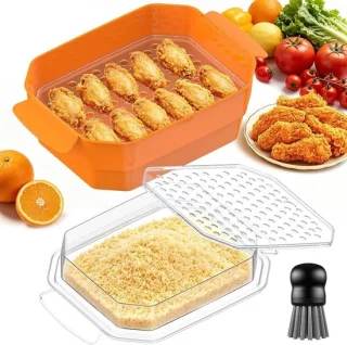 Beslagshakerkom met deksel, 10 liter, oranje