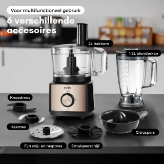 COOK-IT Foodprocessor en Blender 6-1 - 2L