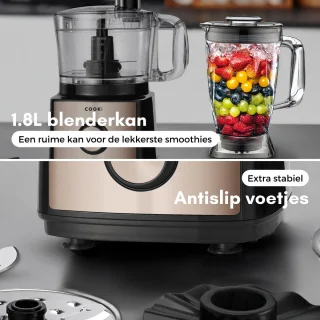 COOK-IT Foodprocessor en Blender 6-1 - 2L