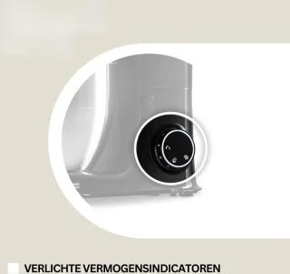 Deegmachine zwart-wit met deeghaak en garde 6 standen