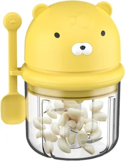 Draadloze Voedselhakker - Mini Keukenmachine Knoflookmolen - Snel Ingrediënten Hakken - Vaatwasmachinebestendige Onderdelen - 350 ml - Geel