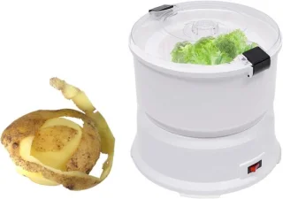 Elektrische Aardappelschilmachine - Automatisch, wit