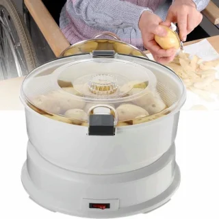 Elektrische aardappelschilmachine - groenteschiller automatisch - 1 kg - wit