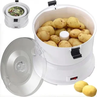 Elektrische aardappelschilmachine wit