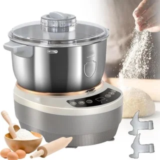 Elektrische deegmixer keukenmachine 5 liter zilver