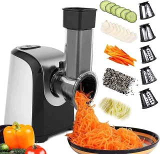 Elektrische groentesnijder en keukenmachine rasper zilver zwart