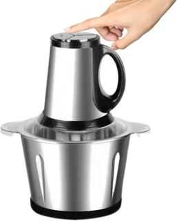 Elektrische groentesnijder - keukenmixer hakker - zilver - 27x18 cm