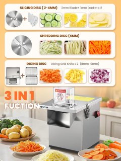 Wat vinden we goed aan de Elektrische groentesnijmachine RVS