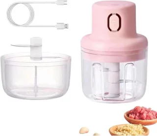 Elektrische hakmolen mini keukenmachine roze