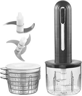 Elektrische keukenmachine knoflookhakker mini 400 ml zwart