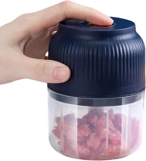 Elektrische knoflook chopper - mini keukenmachine - blauw