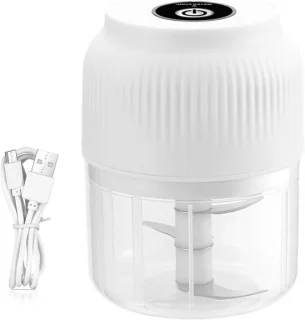 Elektrische knoflookhakker mini hakmolen 300 ml wit