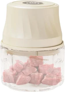 Elektrische knoflookhakker mini keukenmachine 350 ml crèmekleurig