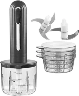 Elektrische knoflookhakker mini zwart
