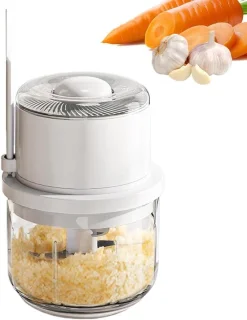 Elektrische knoflookhakselaar mini keukenmachine 350 ml wit