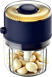 Elektrische mini chopper (uienhakker), 13,5 cm, blauw