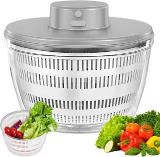 Elektrische salade spinner 4 liter grijs