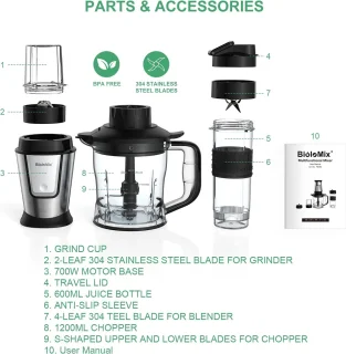 Eszenzics 3-in-1 Keukenmachine 700W 1.2L