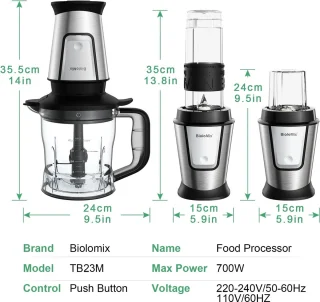 Eszenzics 3-in-1 Keukenmachine 700W 1.2L