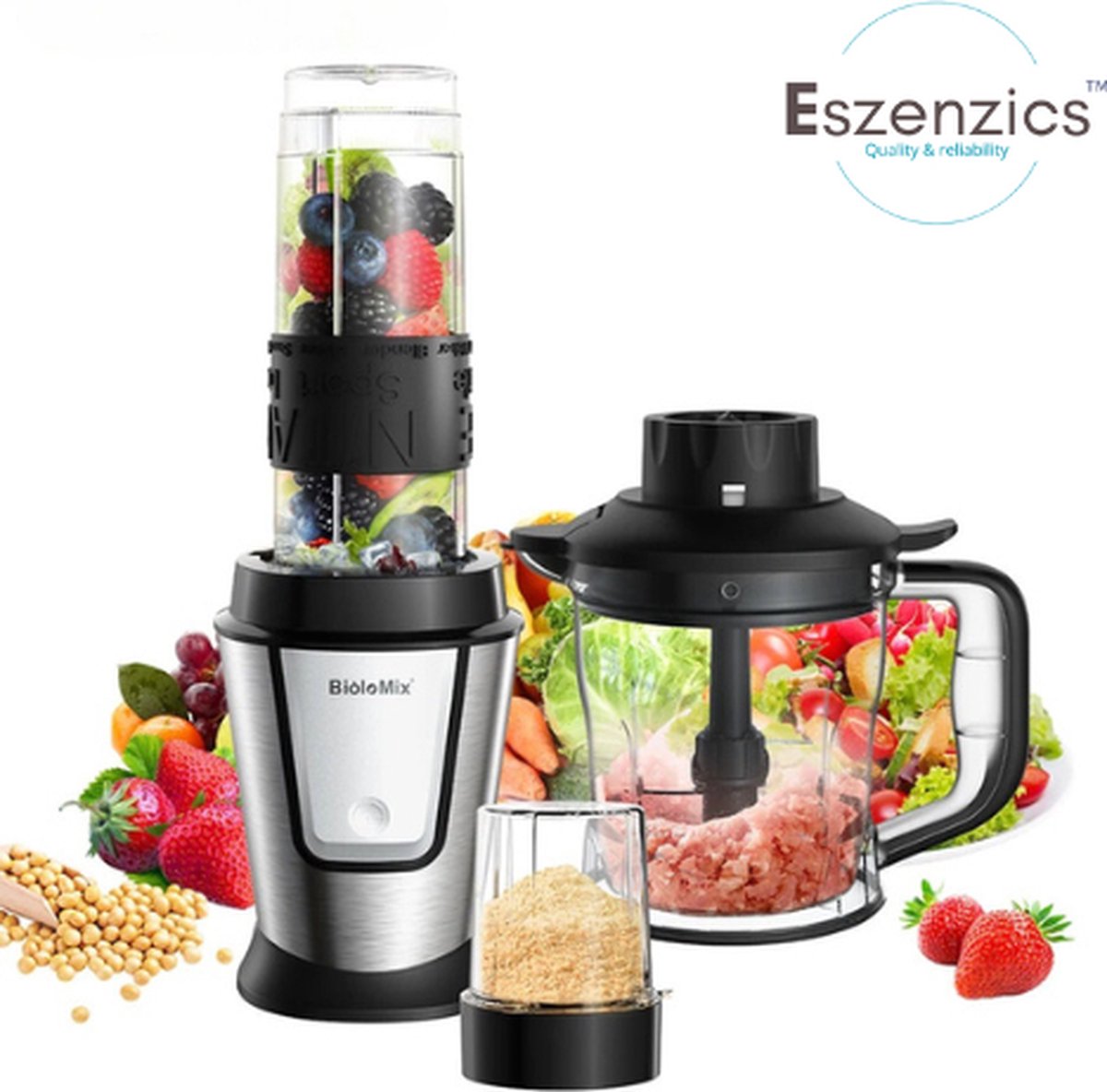 De Eszenzics 3-in-1 Keukenmachine 700W 1.2L in één oogopslag