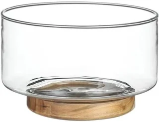 Glazen meng- en opbergkom 14 liter transparant